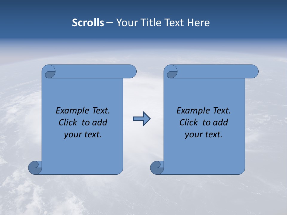 View From Space Of A Giant Hurricane Over The Ocean With Moon In Background. PowerPoint Template
