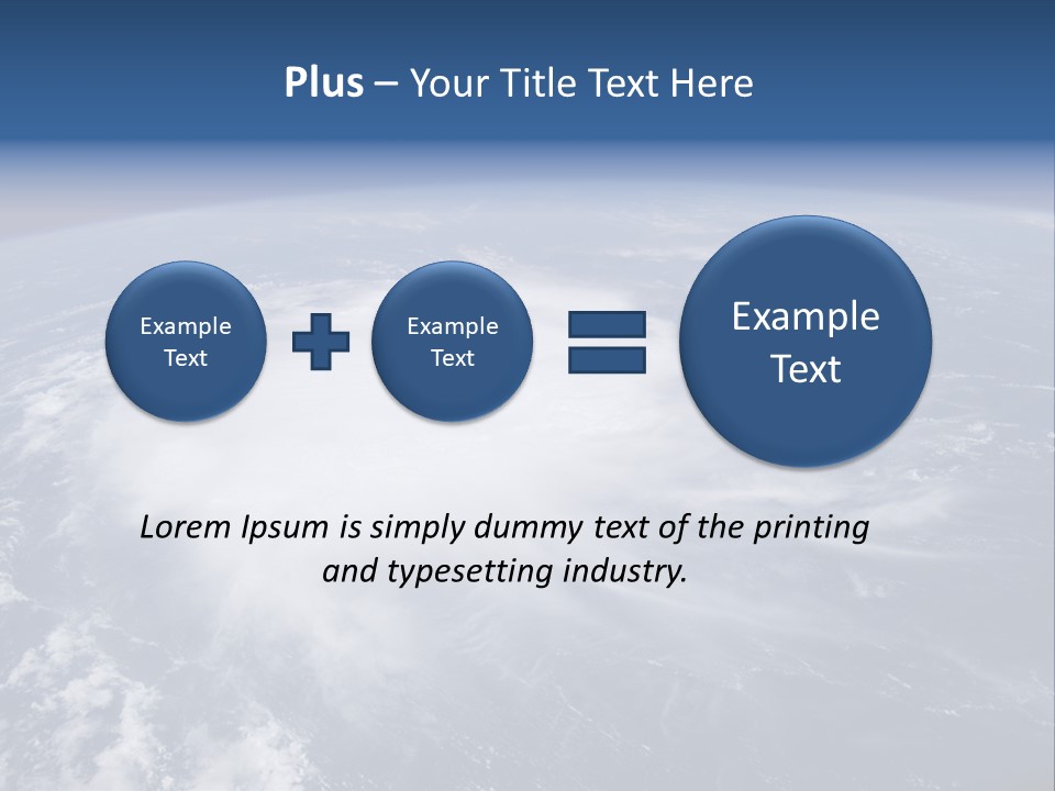 View From Space Of A Giant Hurricane Over The Ocean With Moon In Background. PowerPoint Template