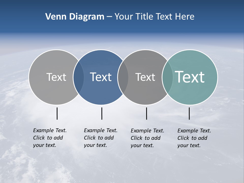 View From Space Of A Giant Hurricane Over The Ocean With Moon In Background. PowerPoint Template