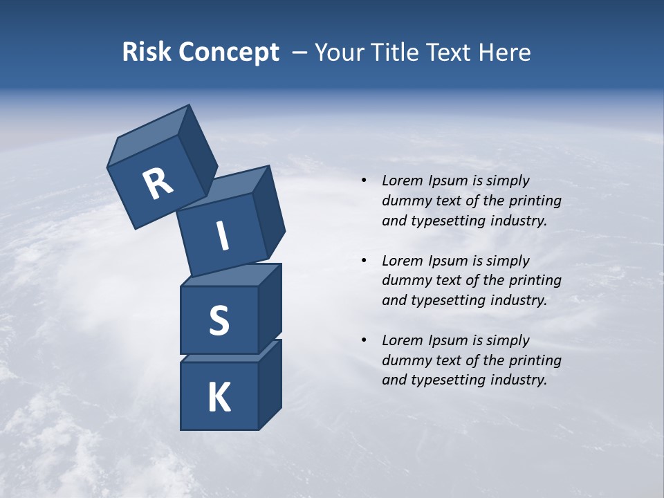 View From Space Of A Giant Hurricane Over The Ocean With Moon In Background. PowerPoint Template