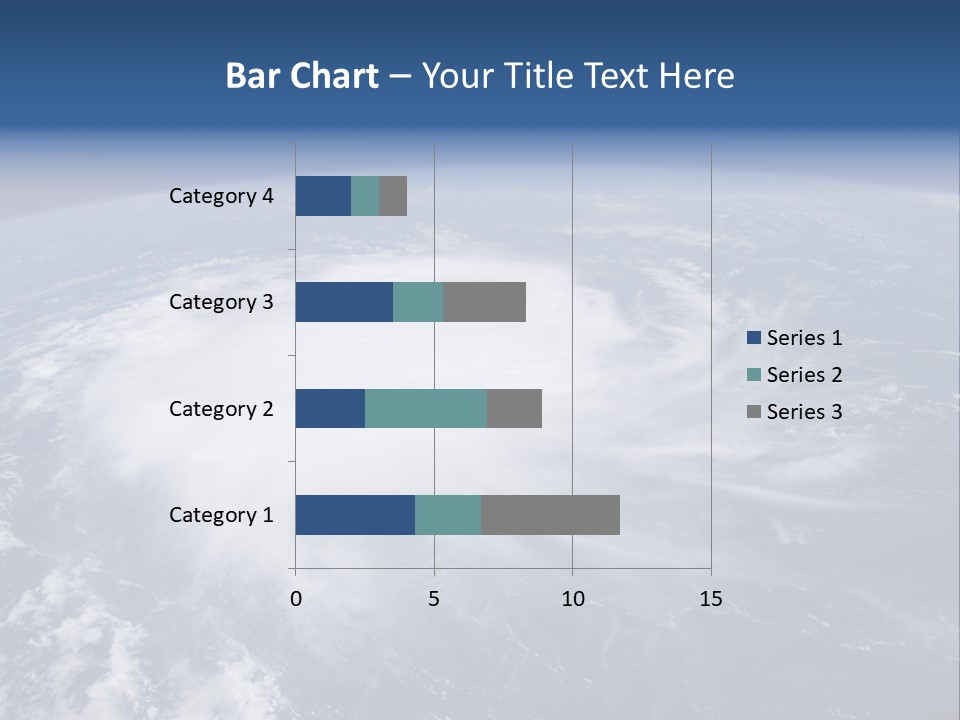 View From Space Of A Giant Hurricane Over The Ocean With Moon In Background. PowerPoint Template