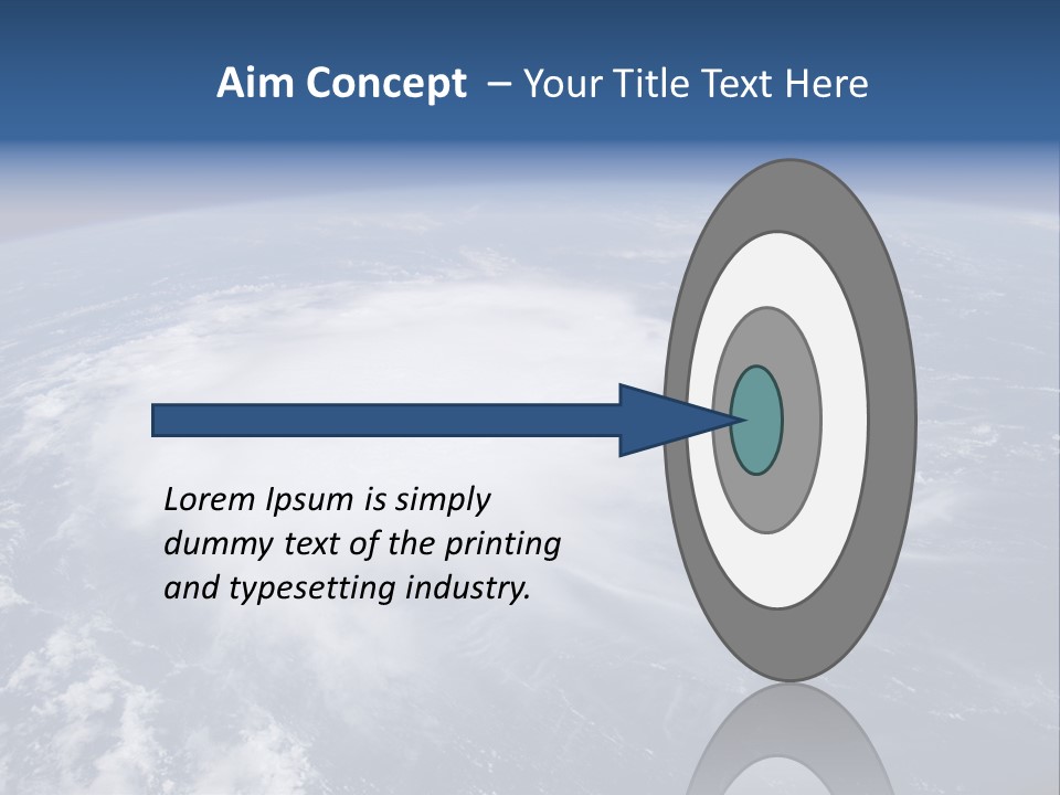 View From Space Of A Giant Hurricane Over The Ocean With Moon In Background. PowerPoint Template
