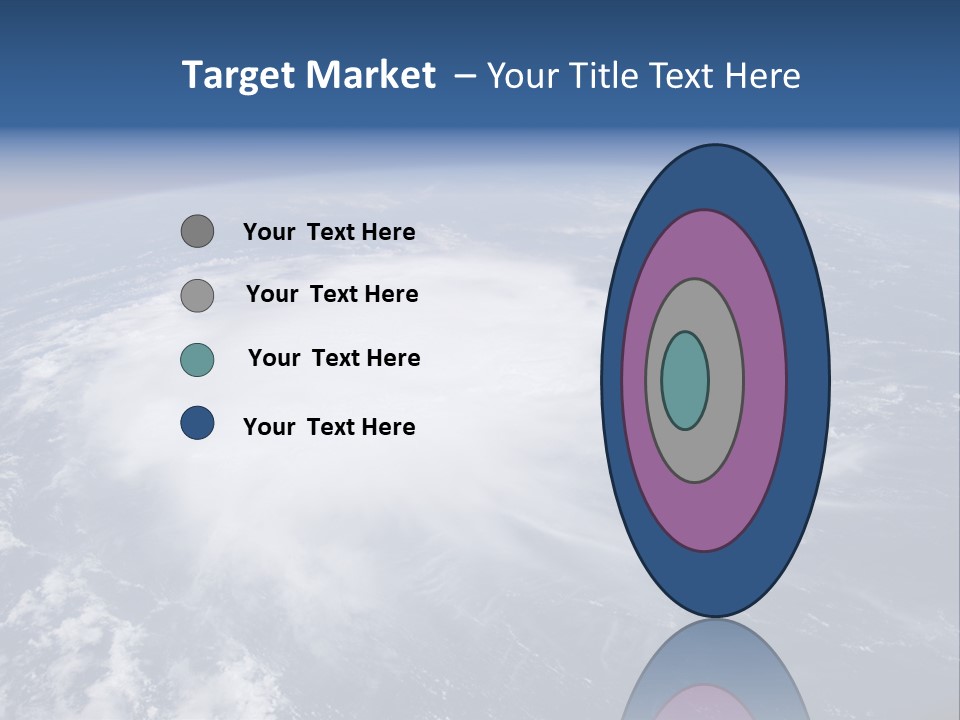 View From Space Of A Giant Hurricane Over The Ocean With Moon In Background. PowerPoint Template