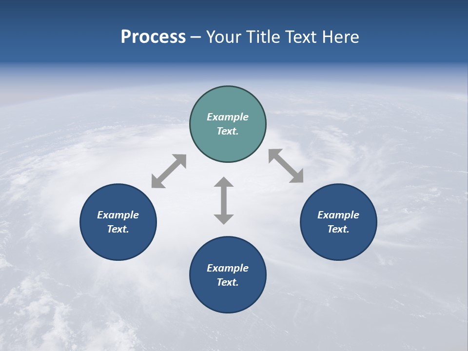 View From Space Of A Giant Hurricane Over The Ocean With Moon In Background. PowerPoint Template