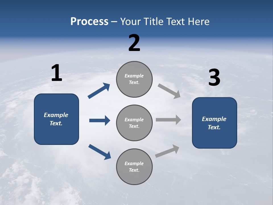View From Space Of A Giant Hurricane Over The Ocean With Moon In Background. PowerPoint Template
