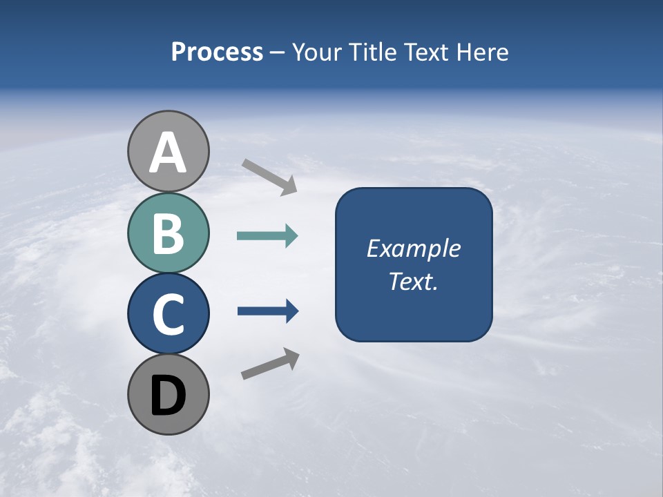 View From Space Of A Giant Hurricane Over The Ocean With Moon In Background. PowerPoint Template