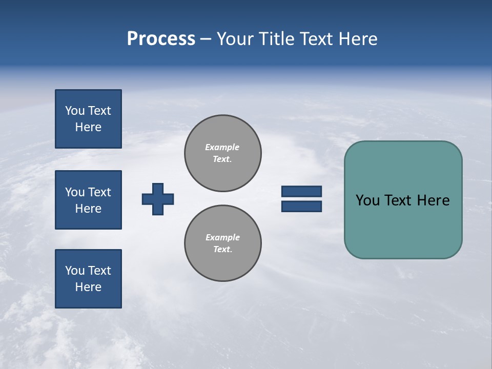 View From Space Of A Giant Hurricane Over The Ocean With Moon In Background. PowerPoint Template