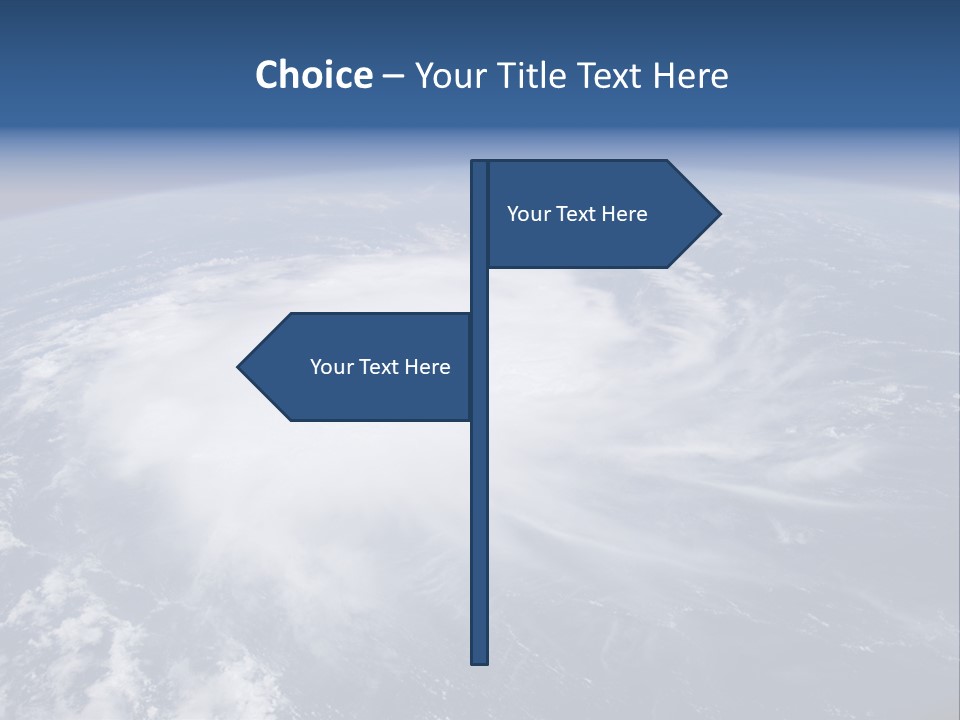 View From Space Of A Giant Hurricane Over The Ocean With Moon In Background. PowerPoint Template