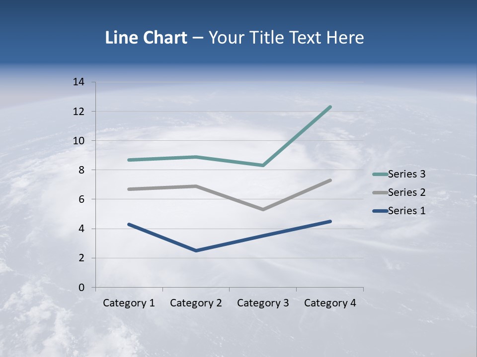 View From Space Of A Giant Hurricane Over The Ocean With Moon In Background. PowerPoint Template