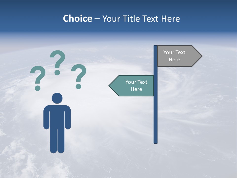 View From Space Of A Giant Hurricane Over The Ocean With Moon In Background. PowerPoint Template