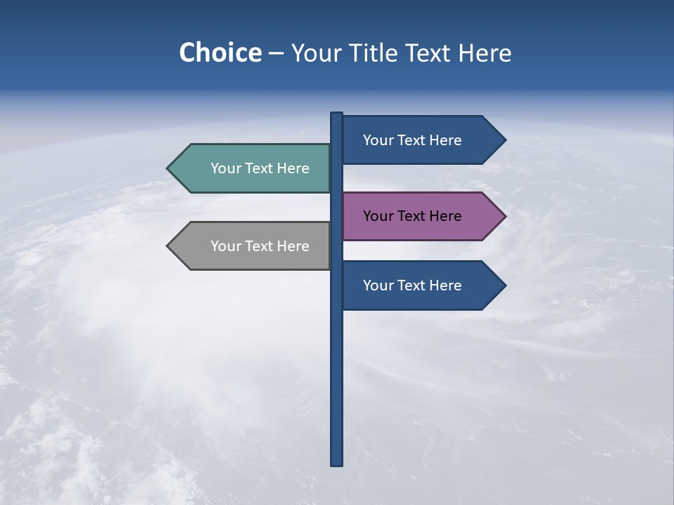 View From Space Of A Giant Hurricane Over The Ocean With Moon In Background. PowerPoint Template