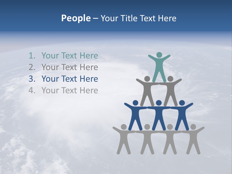 View From Space Of A Giant Hurricane Over The Ocean With Moon In Background. PowerPoint Template