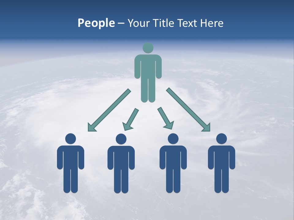View From Space Of A Giant Hurricane Over The Ocean With Moon In Background. PowerPoint Template