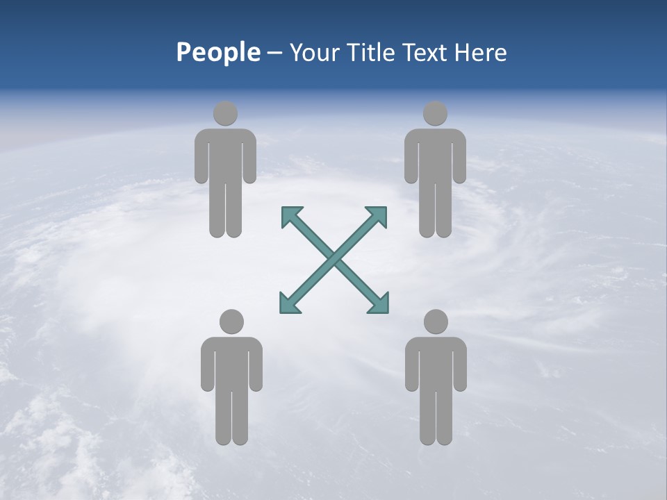 View From Space Of A Giant Hurricane Over The Ocean With Moon In Background. PowerPoint Template