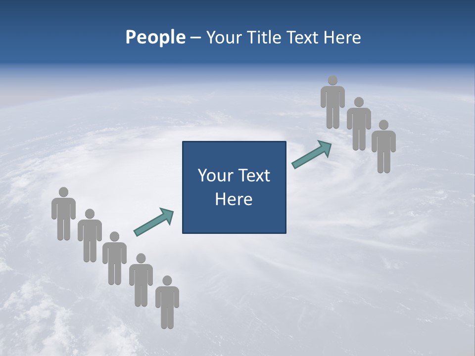 View From Space Of A Giant Hurricane Over The Ocean With Moon In Background. PowerPoint Template
