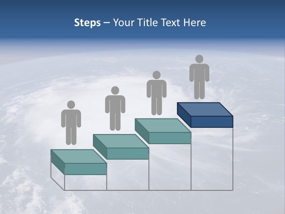 View From Space Of A Giant Hurricane Over The Ocean With Moon In Background. PowerPoint Template