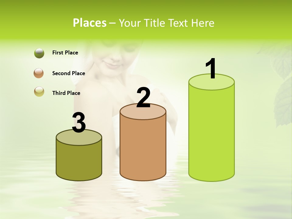 Pretty Blond Woman Relaxing In The Whirlpool PowerPoint Template