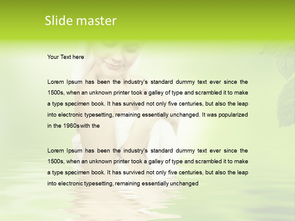 Pretty Blond Woman Relaxing In The Whirlpool PowerPoint Template