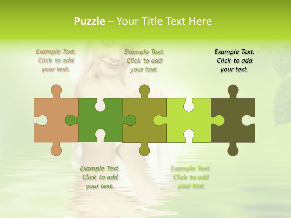 Pretty Blond Woman Relaxing In The Whirlpool PowerPoint Template