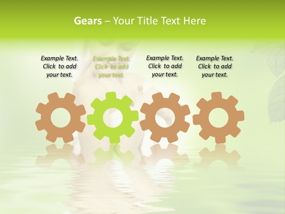 Pretty Blond Woman Relaxing In The Whirlpool PowerPoint Template