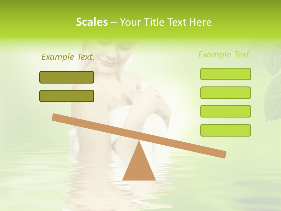 Pretty Blond Woman Relaxing In The Whirlpool PowerPoint Template