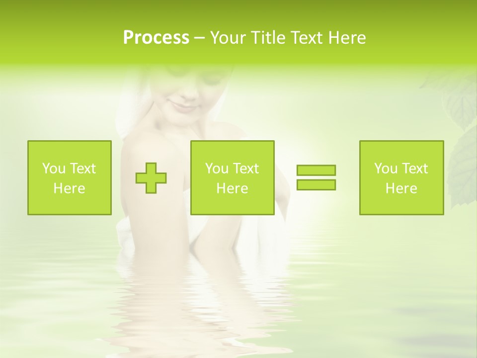 Pretty Blond Woman Relaxing In The Whirlpool PowerPoint Template