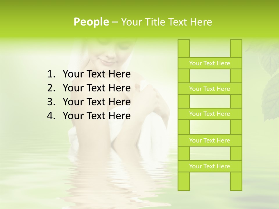 Pretty Blond Woman Relaxing In The Whirlpool PowerPoint Template