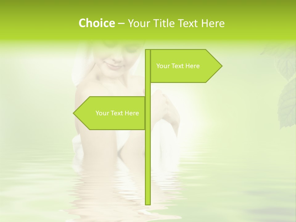 Pretty Blond Woman Relaxing In The Whirlpool PowerPoint Template