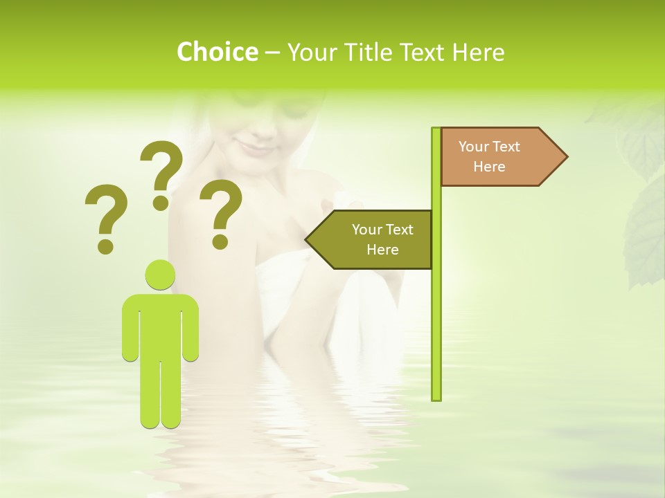 Pretty Blond Woman Relaxing In The Whirlpool PowerPoint Template