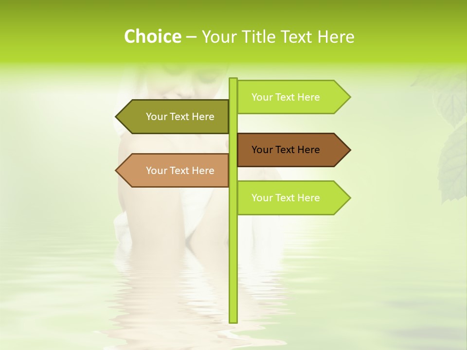 Pretty Blond Woman Relaxing In The Whirlpool PowerPoint Template