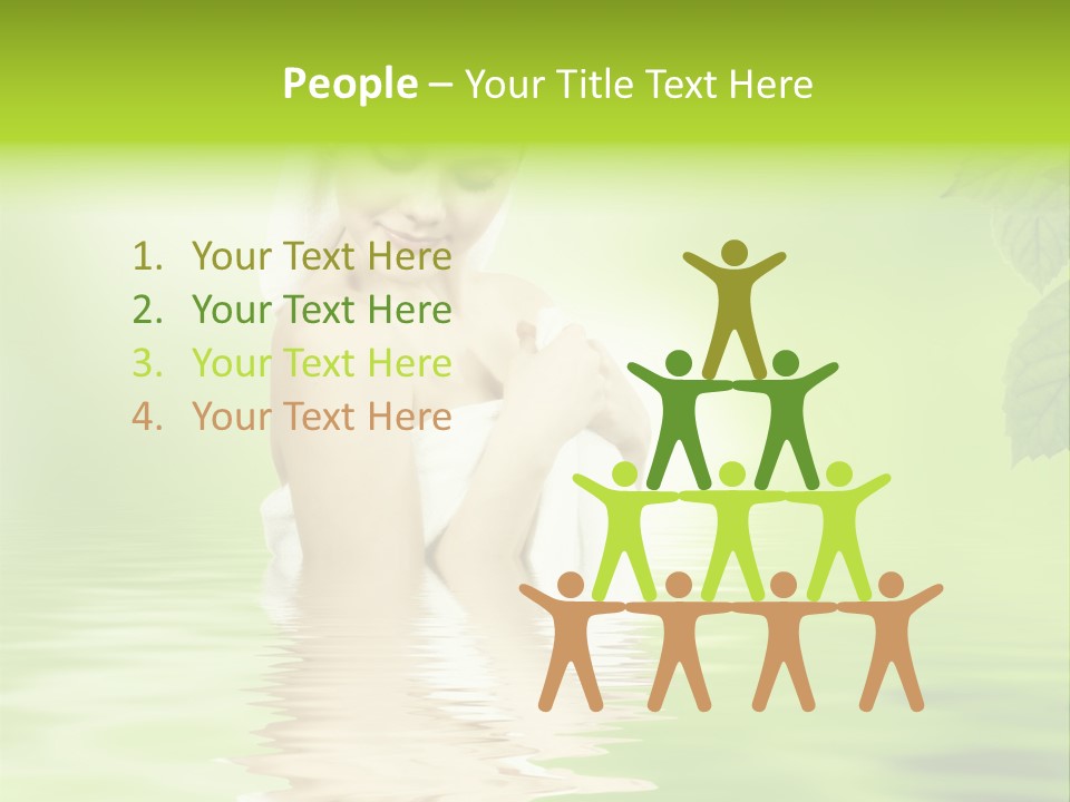 Pretty Blond Woman Relaxing In The Whirlpool PowerPoint Template