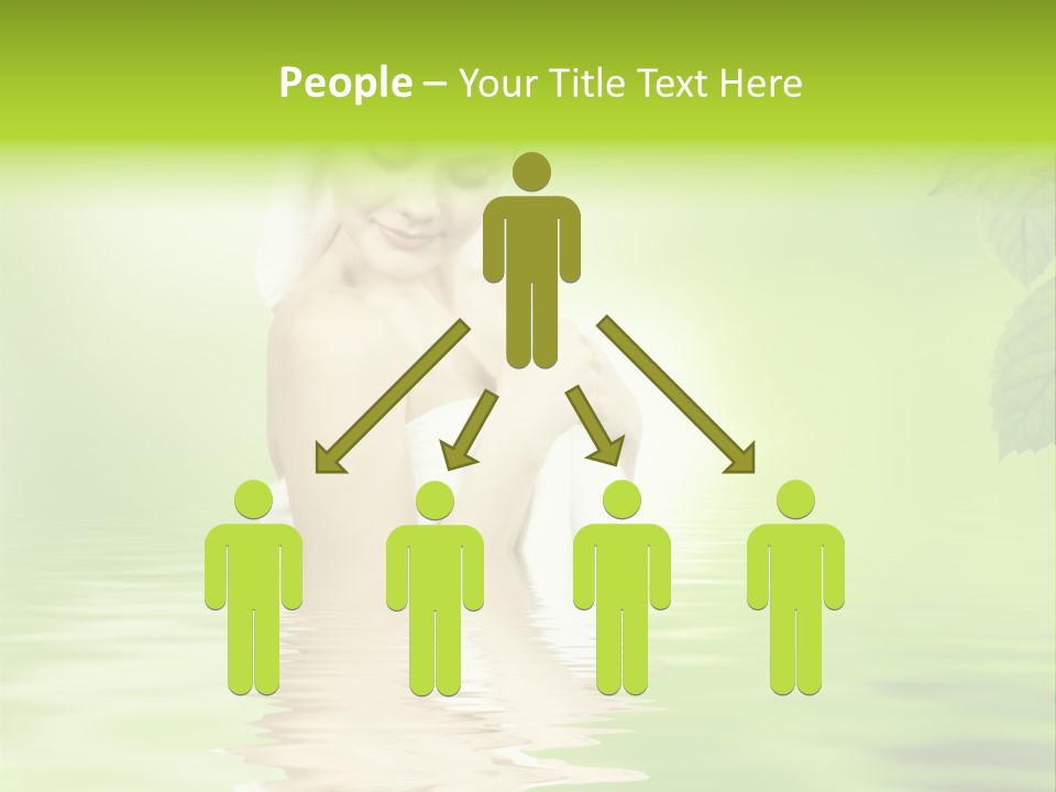 Pretty Blond Woman Relaxing In The Whirlpool PowerPoint Template