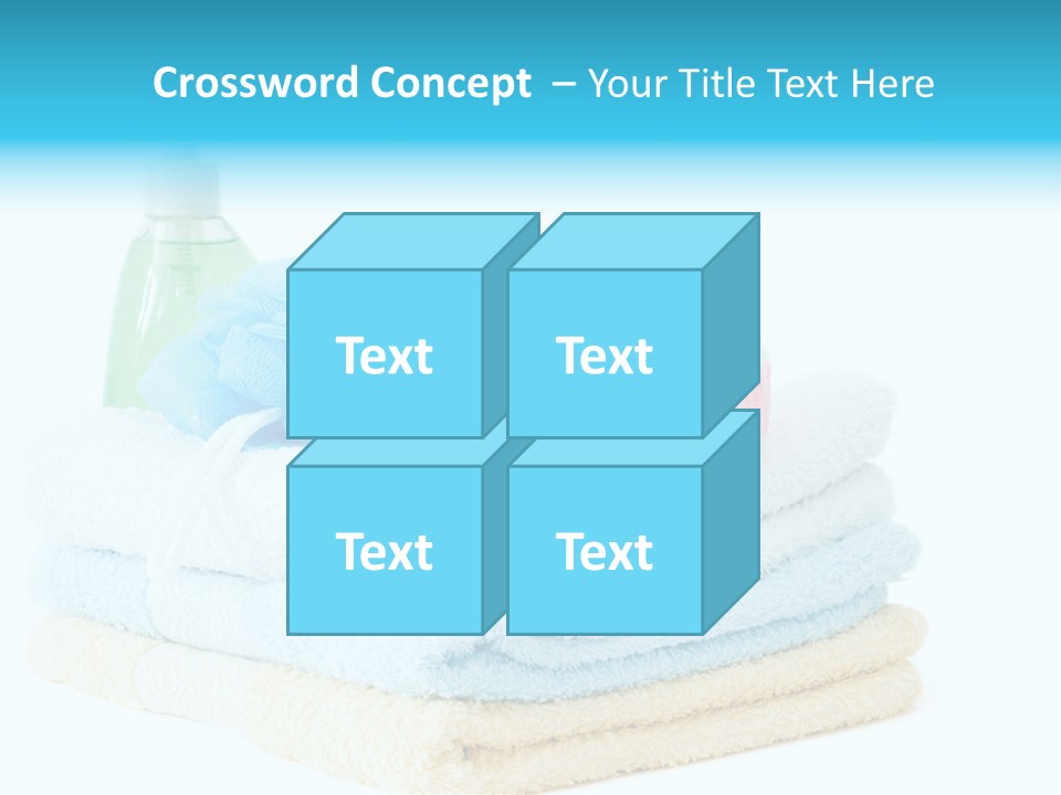 Bath Time - Bottle Of Soap, Sponge And Towels PowerPoint Template