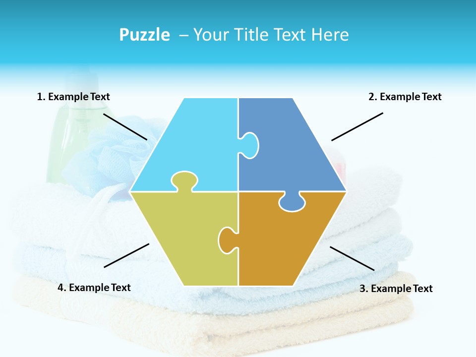 Bath Time - Bottle Of Soap, Sponge And Towels PowerPoint Template