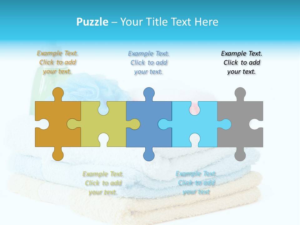 Bath Time - Bottle Of Soap, Sponge And Towels PowerPoint Template