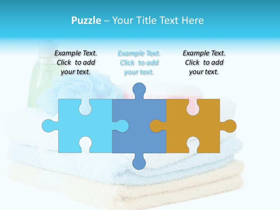 Bath Time - Bottle Of Soap, Sponge And Towels PowerPoint Template