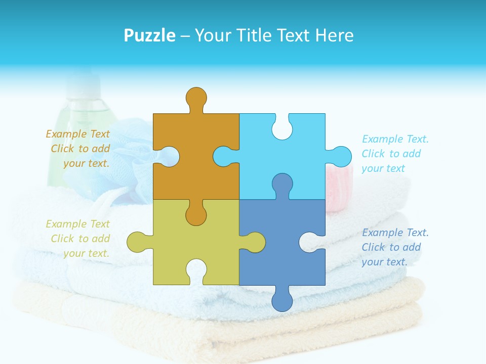 Bath Time - Bottle Of Soap, Sponge And Towels PowerPoint Template