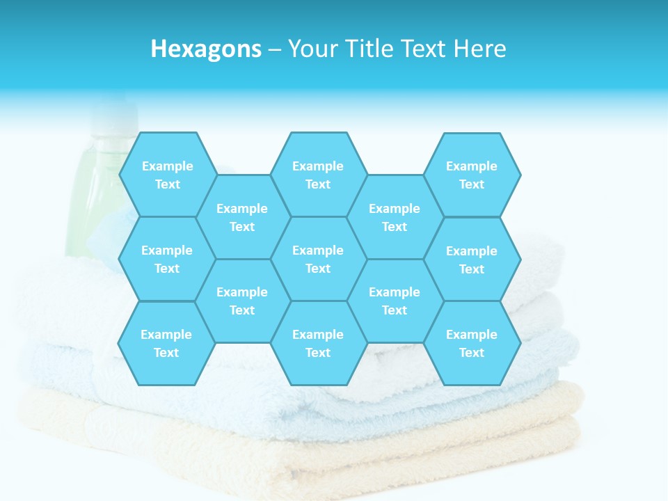 Bath Time - Bottle Of Soap, Sponge And Towels PowerPoint Template