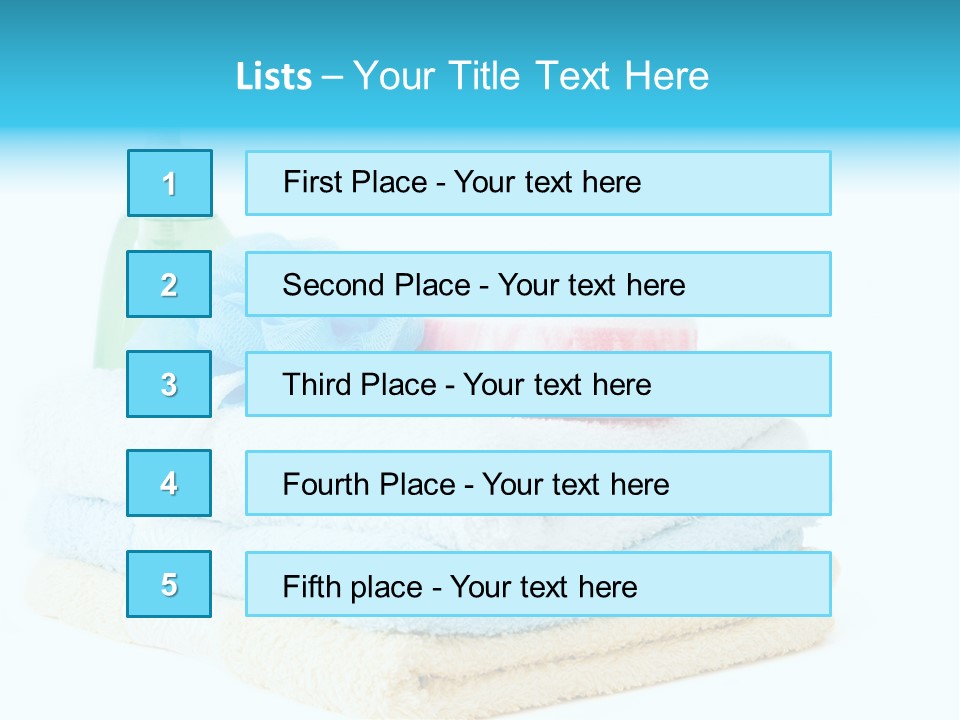 Bath Time - Bottle Of Soap, Sponge And Towels PowerPoint Template