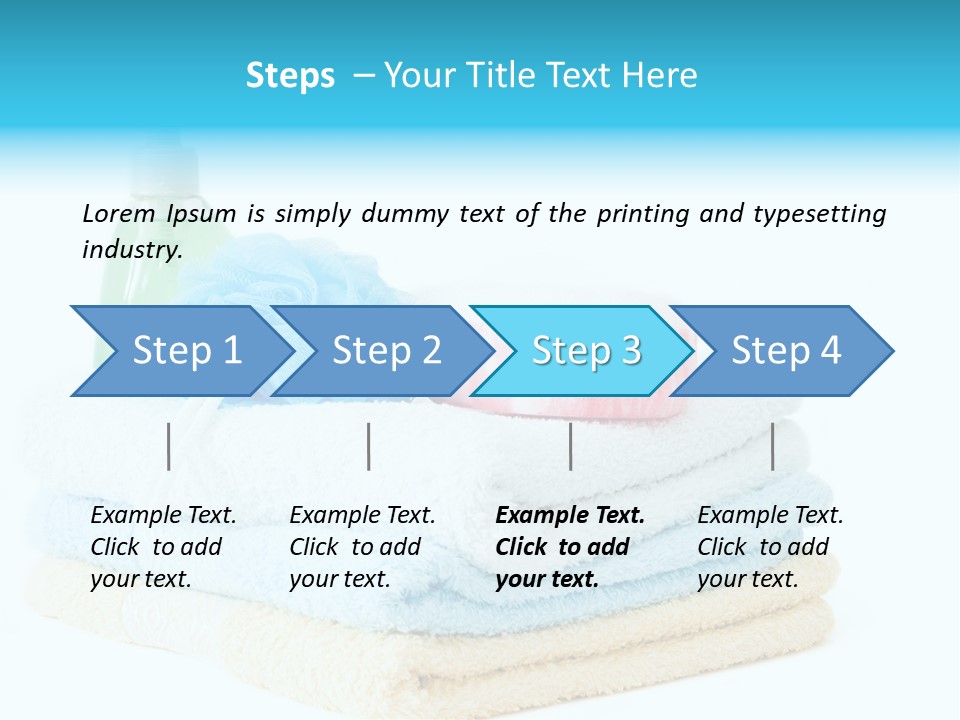 Bath Time - Bottle Of Soap, Sponge And Towels PowerPoint Template