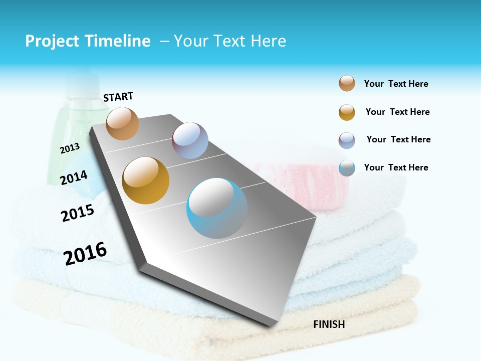 Bath Time - Bottle Of Soap, Sponge And Towels PowerPoint Template