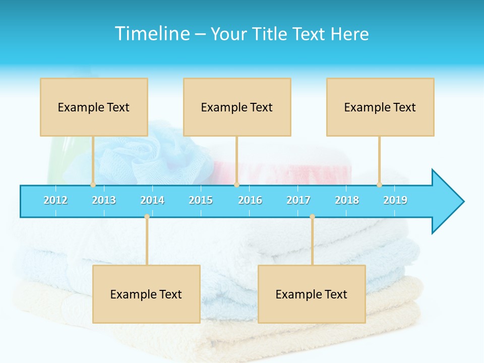 Bath Time - Bottle Of Soap, Sponge And Towels PowerPoint Template