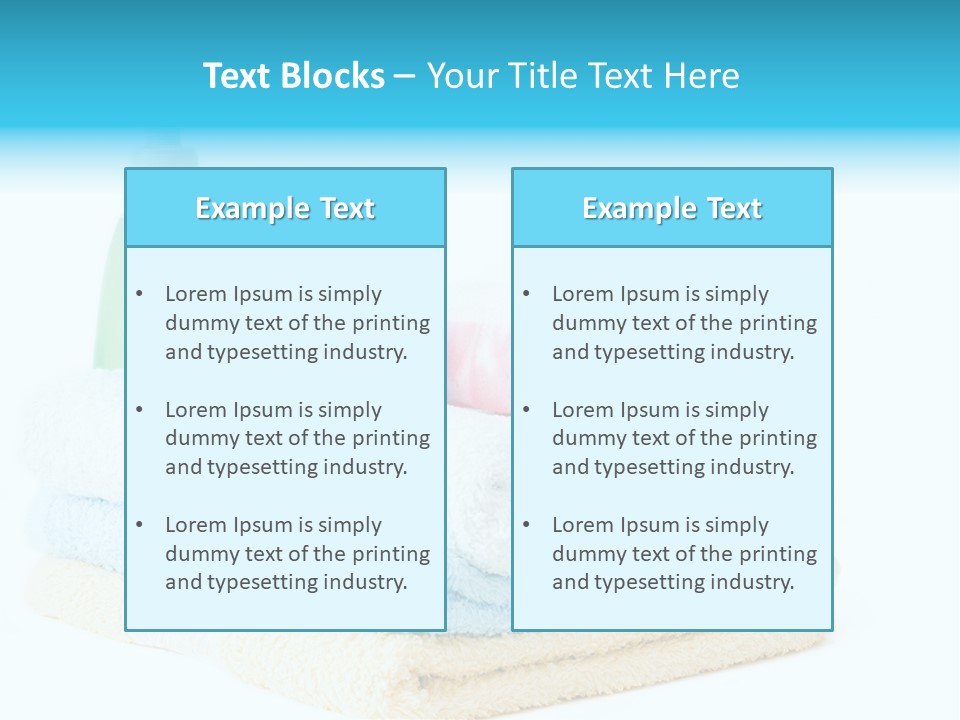 Bath Time - Bottle Of Soap, Sponge And Towels PowerPoint Template