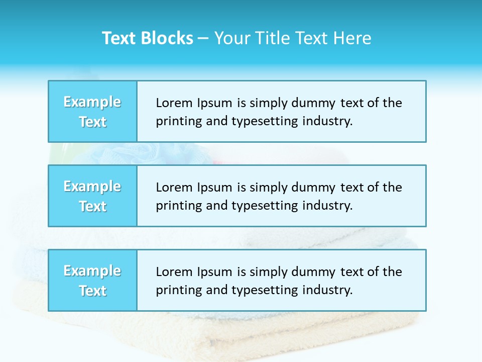 Bath Time - Bottle Of Soap, Sponge And Towels PowerPoint Template