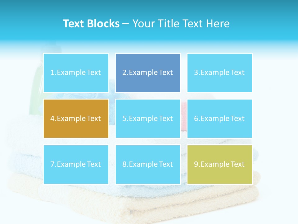 Bath Time - Bottle Of Soap, Sponge And Towels PowerPoint Template