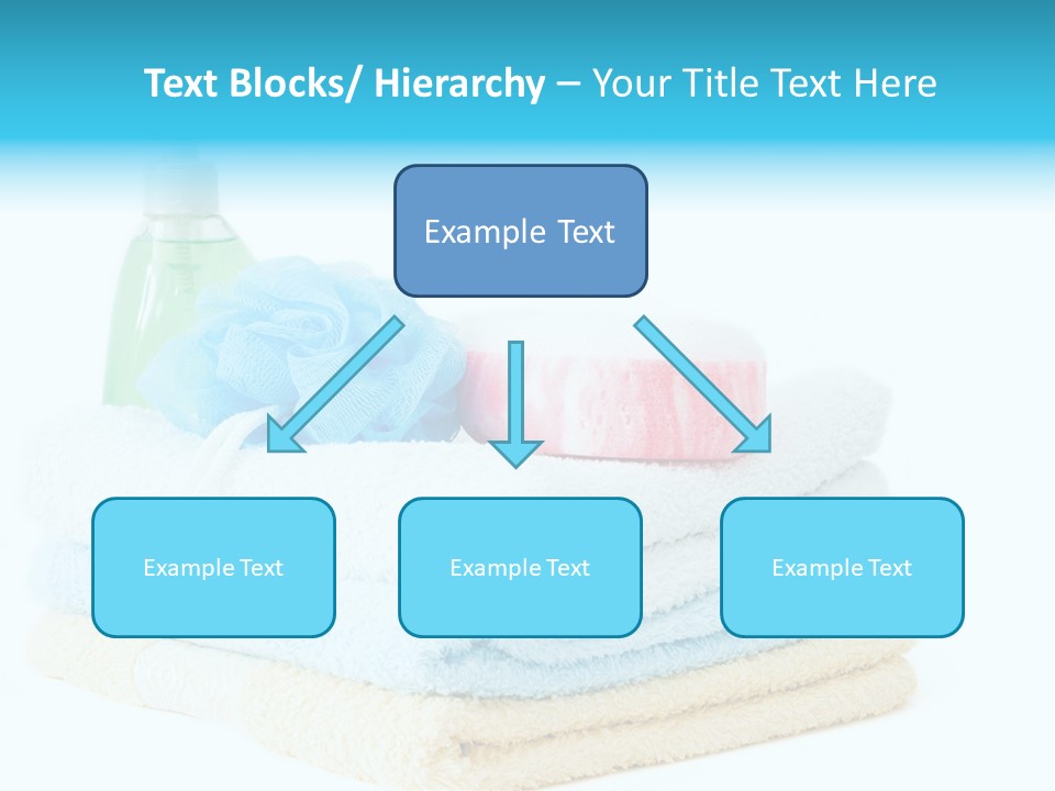 Bath Time - Bottle Of Soap, Sponge And Towels PowerPoint Template