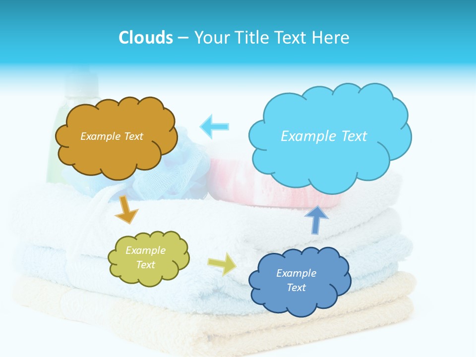 Bath Time - Bottle Of Soap, Sponge And Towels PowerPoint Template