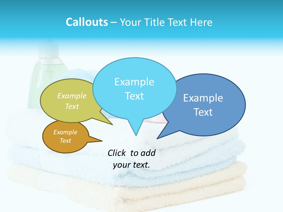 Bath Time - Bottle Of Soap, Sponge And Towels PowerPoint Template