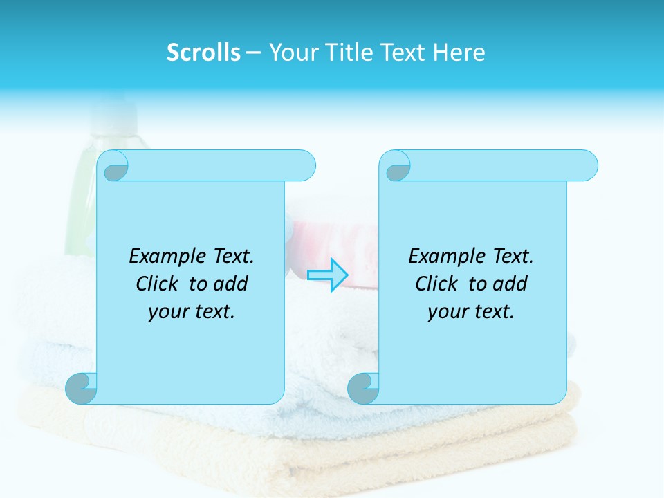 Bath Time - Bottle Of Soap, Sponge And Towels PowerPoint Template