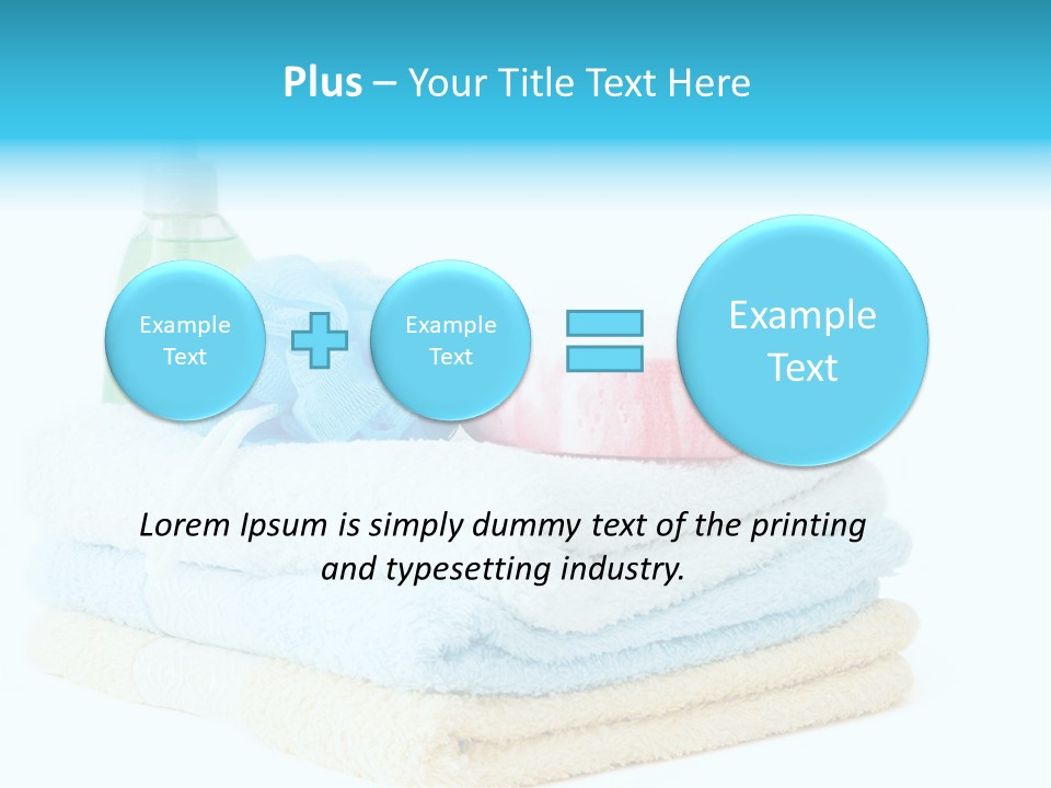 Bath Time - Bottle Of Soap, Sponge And Towels PowerPoint Template